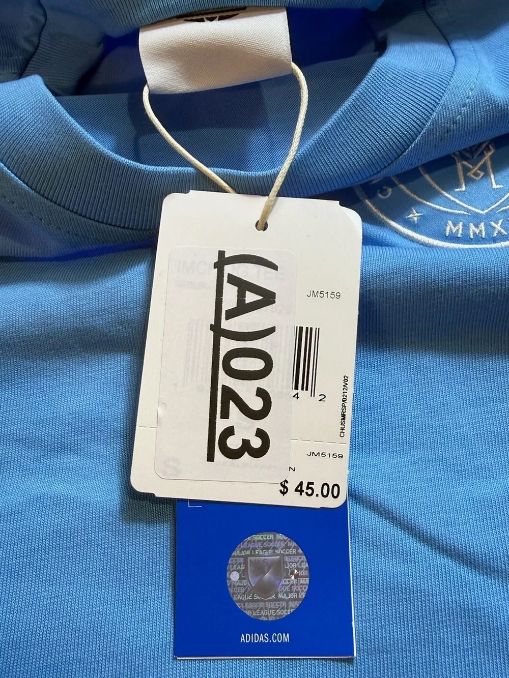 Adidas Originals Inter Miami soccer‎ CF Graphic Tee Shirt Sky Blue Men’s Small